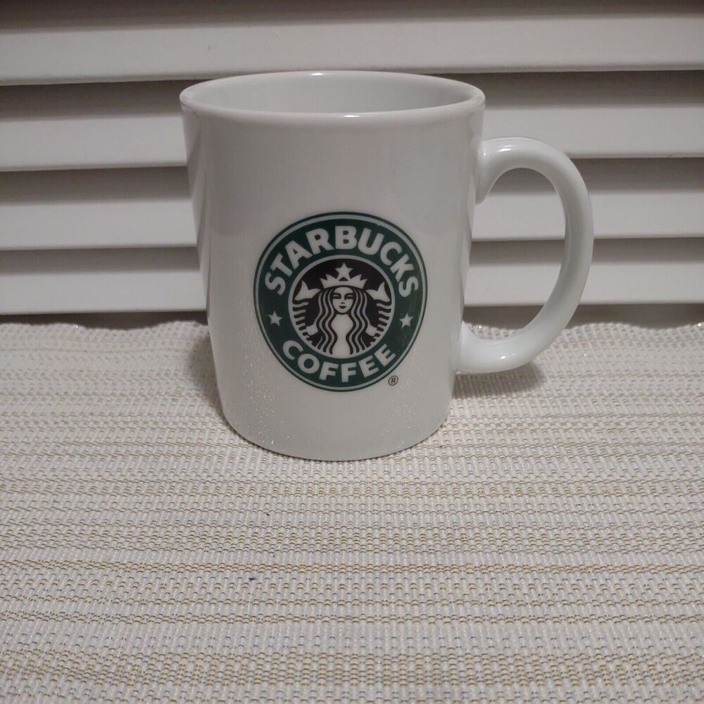 Starbucks 2006 Classic Logo Mermaid Siren White Ceramic Coffee Mug Cup 12oz